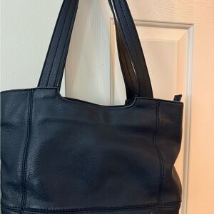 The Sak Black Pebbled Leather Shoulder Tote
